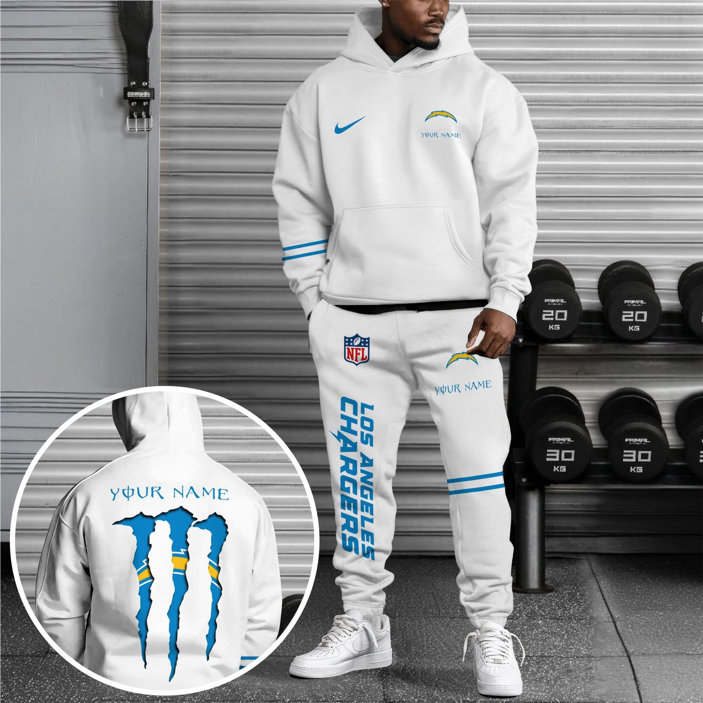 Los Angeles Chargers Combo Custom Hoodie And Sweatpants, Gift For Sport Fans ETRG-62589