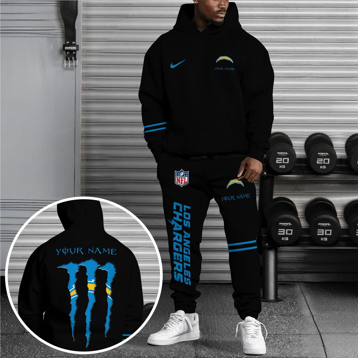 Los Angeles Chargers Combo Custom Hoodie And Sweatpants, Gift For Sport Fans ETRG-62589