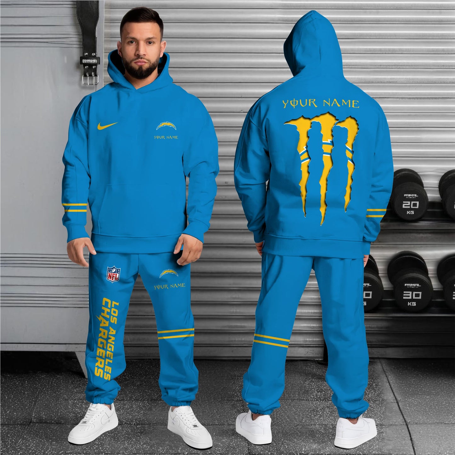Los Angeles Chargers Combo Custom Hoodie And Sweatpants, Gift For Sport Fans ETRG-62589