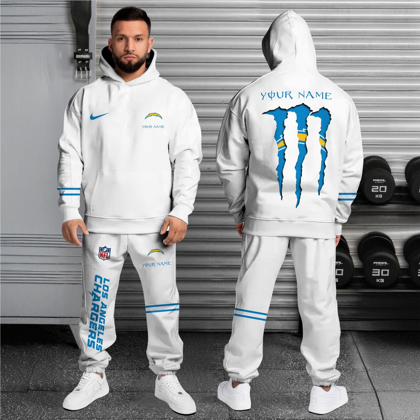 Los Angeles Chargers Combo Custom Hoodie And Sweatpants, Gift For Sport Fans ETRG-62589
