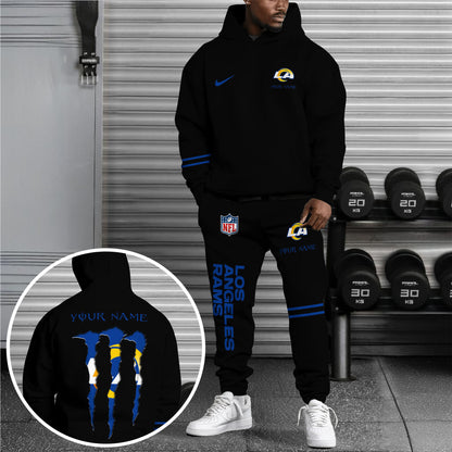 Los Angeles Rams Combo Hoodie And Sweatpants Custom Name And Choose Color, Gift For Sport Fans ETRG-62589