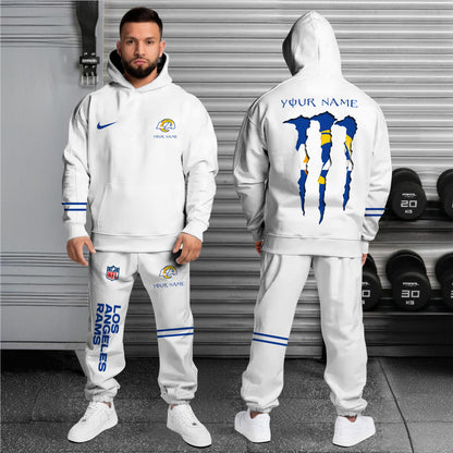 Los Angeles Rams Combo Hoodie And Sweatpants Custom Name And Choose Color, Gift For Sport Fans ETRG-62589