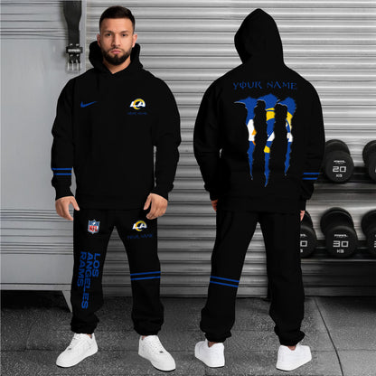 Los Angeles Rams Combo Hoodie And Sweatpants Custom Name And Choose Color, Gift For Sport Fans ETRG-62589