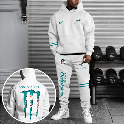 Miami Dolphins Combo Hoodie And Sweatpants Custom Name And Choose Color, Gift For Sport Fans ETRG-62589