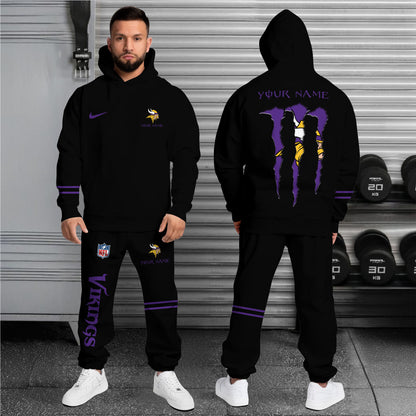 Minnesota Vikings Combo Hoodie And Sweatpants Custom Name And Choose Color, Gift For Sport Fans ETRG-62589