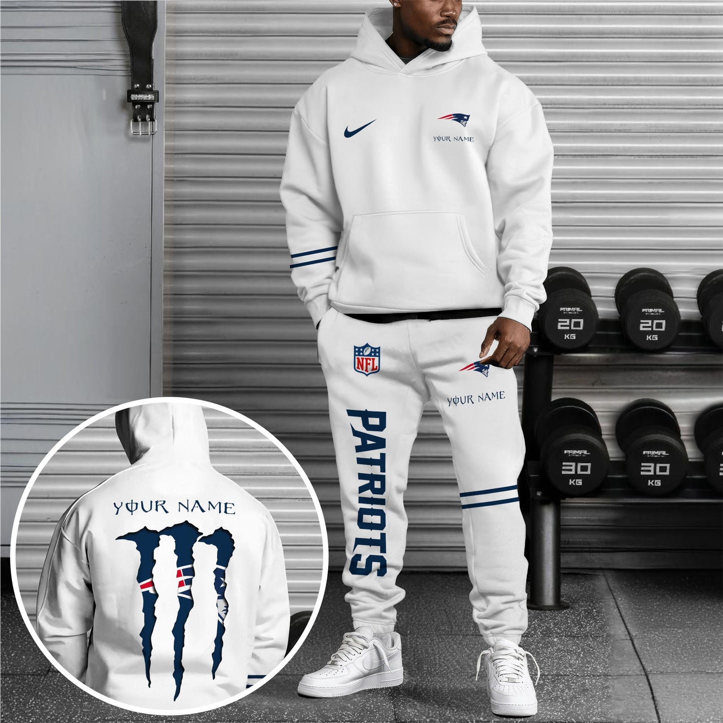 New England Patriots Combo Custom Hoodie And Sweatpants, Gift For Sport Fans ETRG-62589