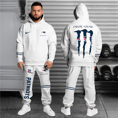 New England Patriots Combo Custom Hoodie And Sweatpants, Gift For Sport Fans ETRG-62589