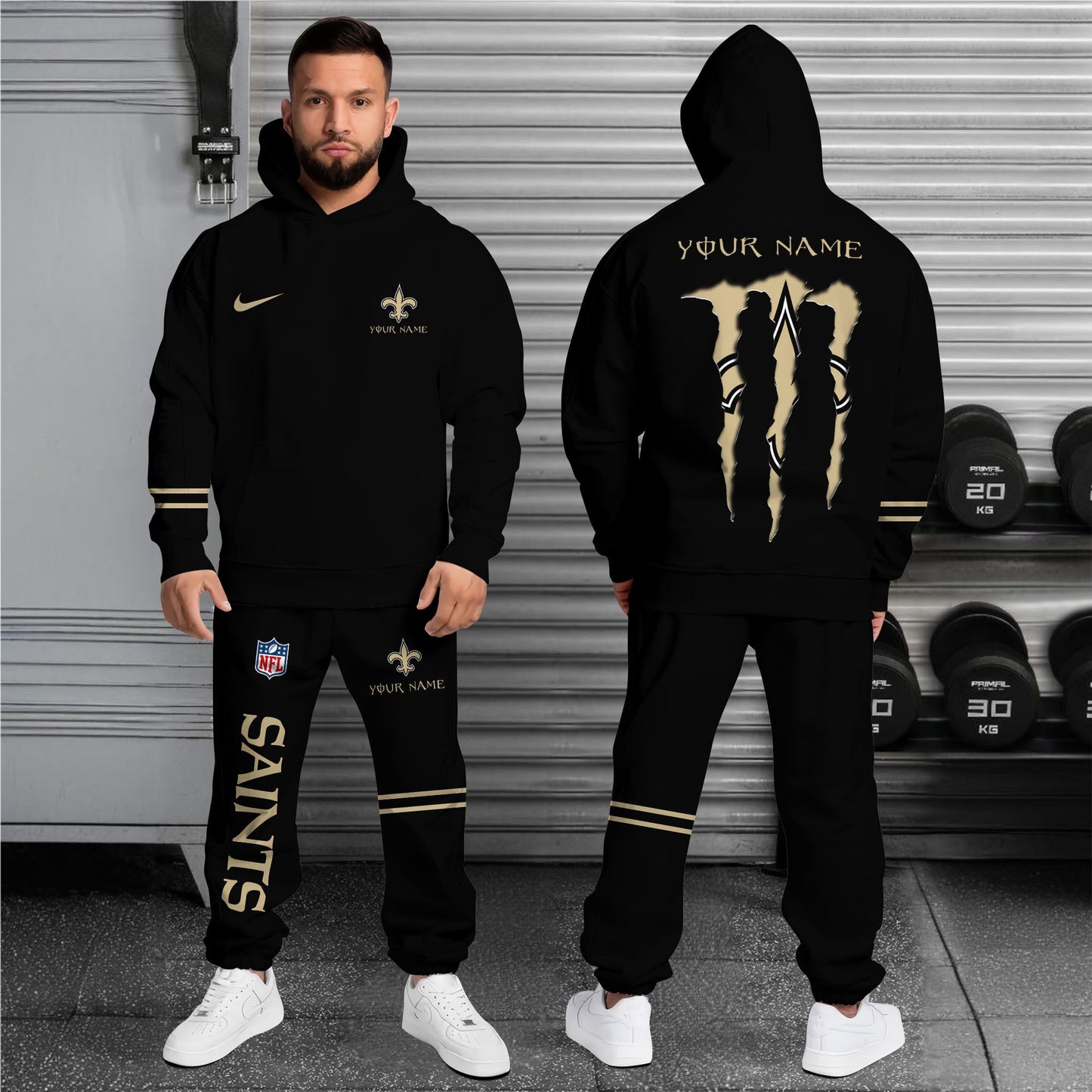 New Orleans Saints Combo Custom Hoodie And Sweatpants, Gift For Sport Fans ETRG-62589