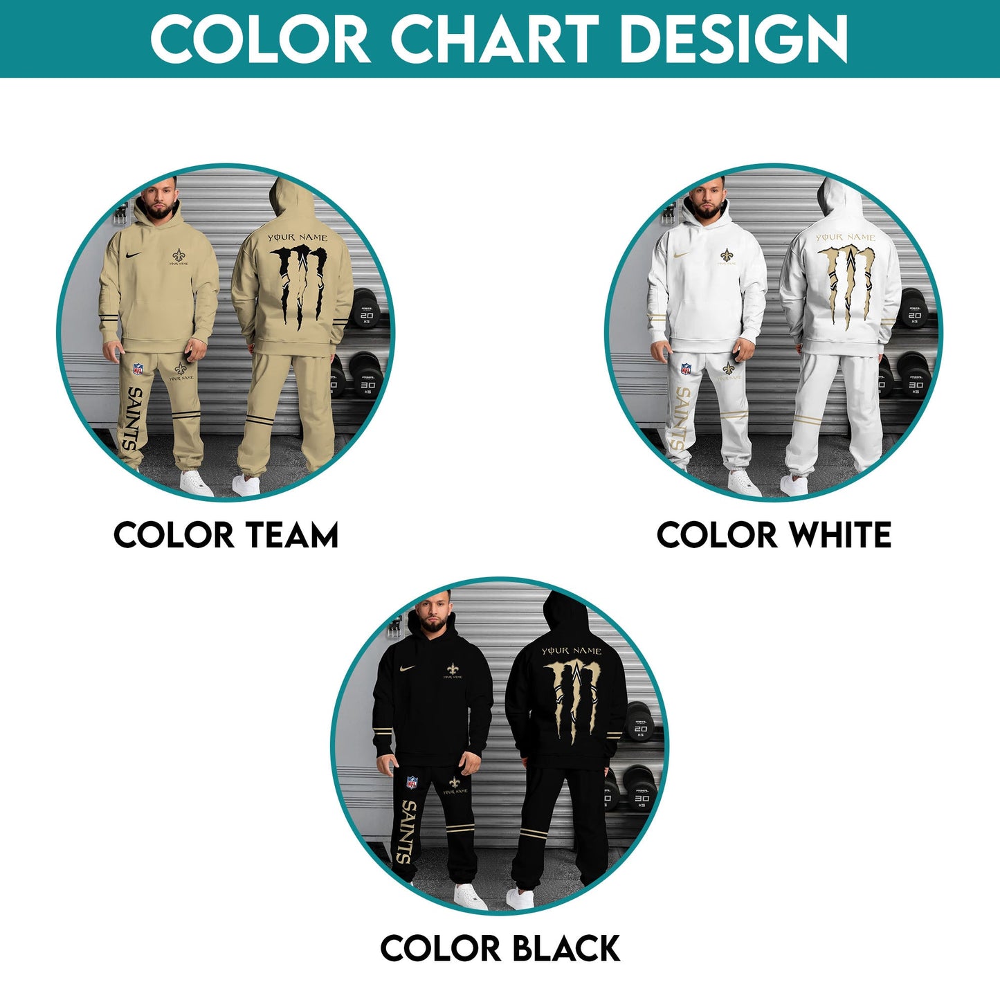 New Orleans Saints Combo Custom Hoodie And Sweatpants, Gift For Sport Fans ETRG-62589