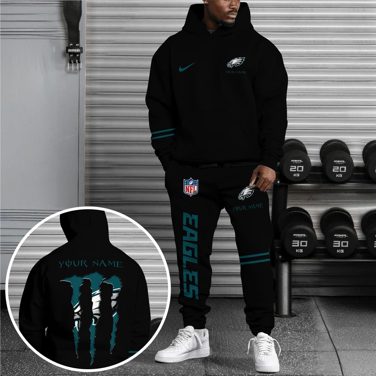 4 Best Selling Philadelphia Eagles Combo Custom Hoodie And Sweatpants, Gift For Sport Fans ETRG-62589