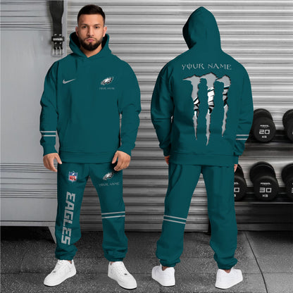 4 Best Selling Philadelphia Eagles Combo Custom Hoodie And Sweatpants, Gift For Sport Fans ETRG-62589