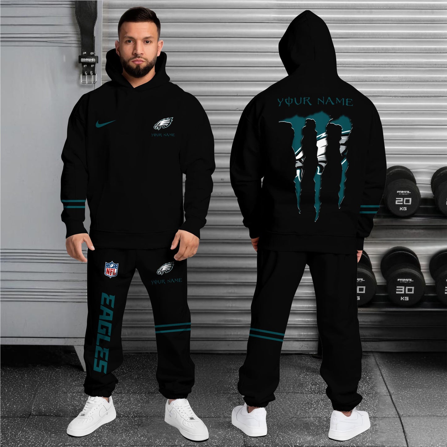 4 Best Selling Philadelphia Eagles Combo Custom Hoodie And Sweatpants, Gift For Sport Fans ETRG-62589