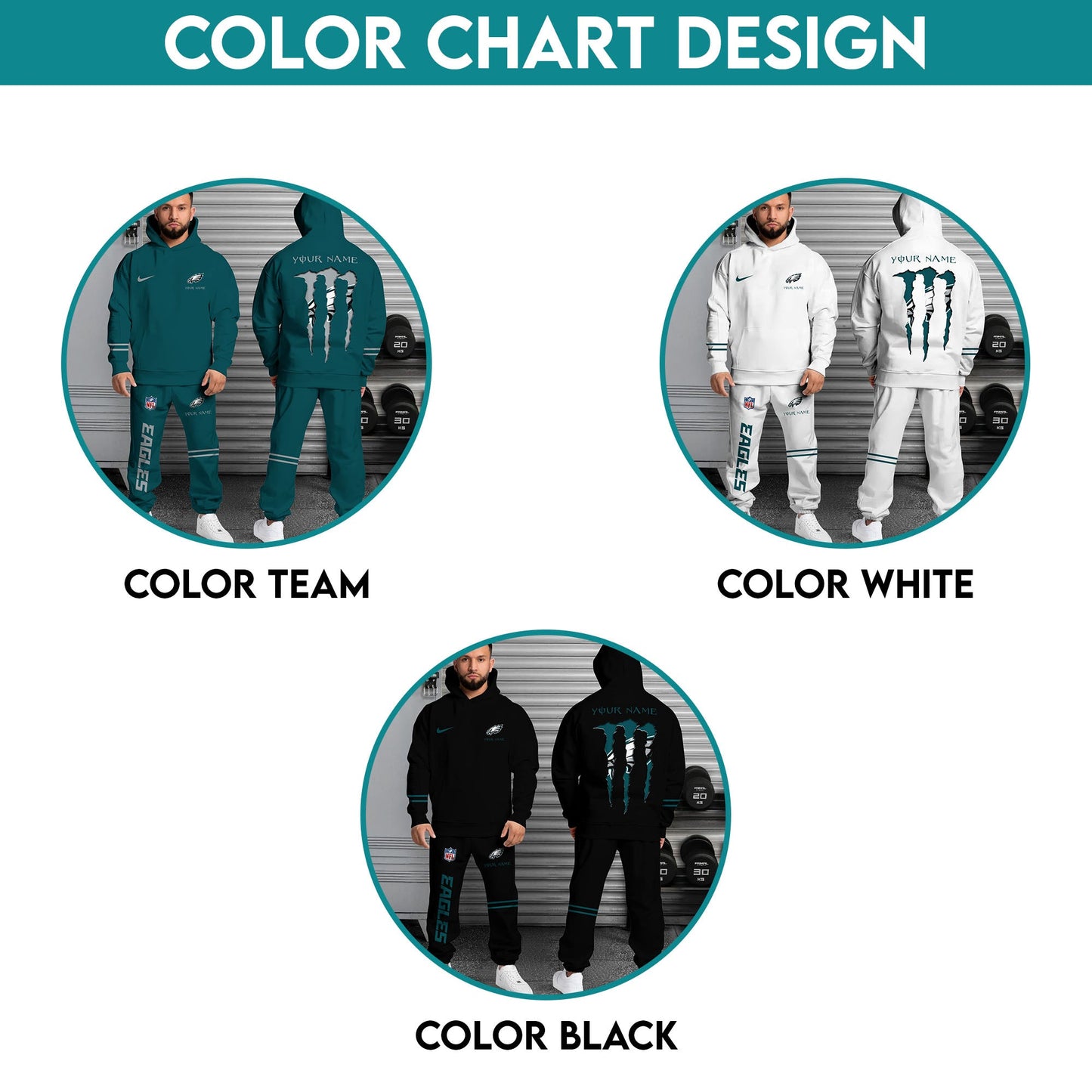 4 Best Selling Philadelphia Eagles Combo Custom Hoodie And Sweatpants, Gift For Sport Fans ETRG-62589