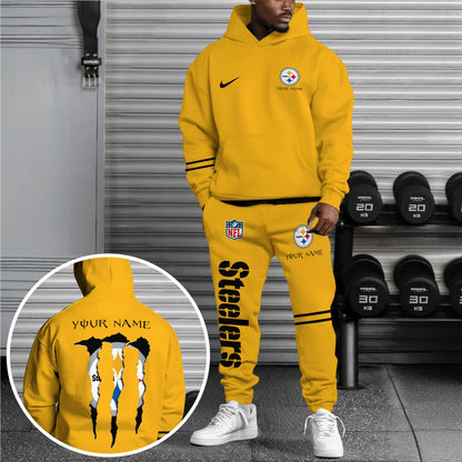 2 Best Selling Pittsburgh Steelers Combo Custom Hoodie And Sweatpants, Gift For Sport Fans ETRG-62589