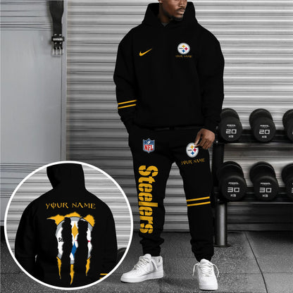 2 Best Selling Pittsburgh Steelers Combo Custom Hoodie And Sweatpants, Gift For Sport Fans ETRG-62589