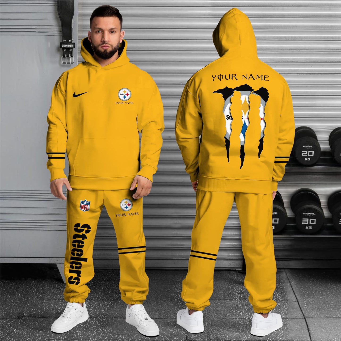 2 Best Selling Pittsburgh Steelers Combo Custom Hoodie And Sweatpants, Gift For Sport Fans ETRG-62589