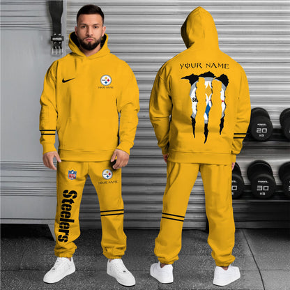 2 Best Selling Pittsburgh Steelers Combo Custom Hoodie And Sweatpants, Gift For Sport Fans ETRG-62589