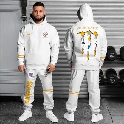 2 Best Selling Pittsburgh Steelers Combo Custom Hoodie And Sweatpants, Gift For Sport Fans ETRG-62589
