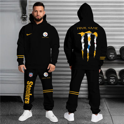 2 Best Selling Pittsburgh Steelers Combo Custom Hoodie And Sweatpants, Gift For Sport Fans ETRG-62589