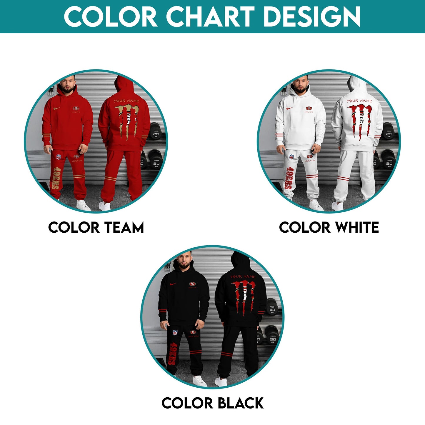 6 Best Selling San Francisco 49ers Combo Custom Hoodie And Sweatpants, Gift For Sport Fans ETRG-62589