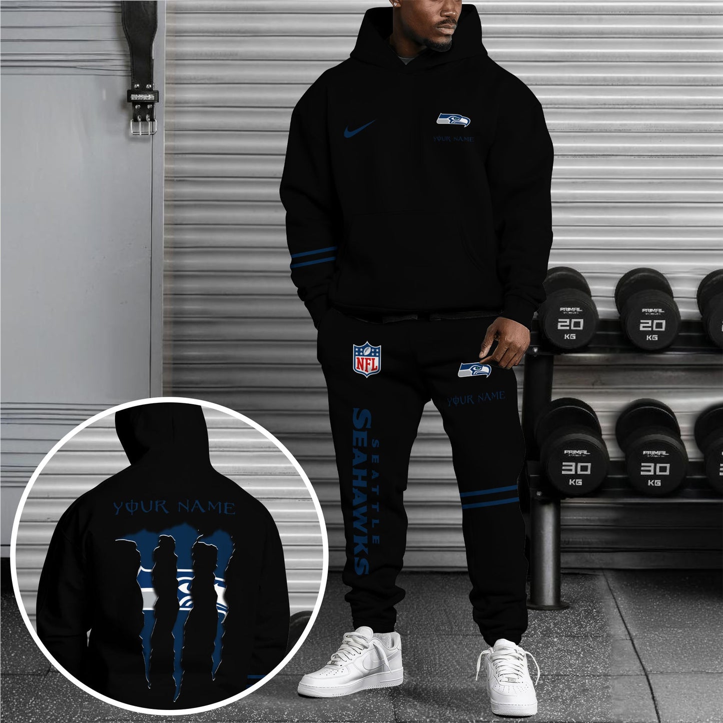 Seattle Seahawks Combo Custom Hoodie And Sweatpants, Gift For Sport Fans ETRG-62589