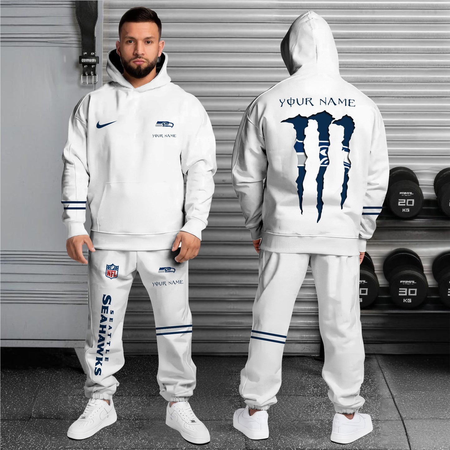 Seattle Seahawks Combo Custom Hoodie And Sweatpants, Gift For Sport Fans ETRG-62589