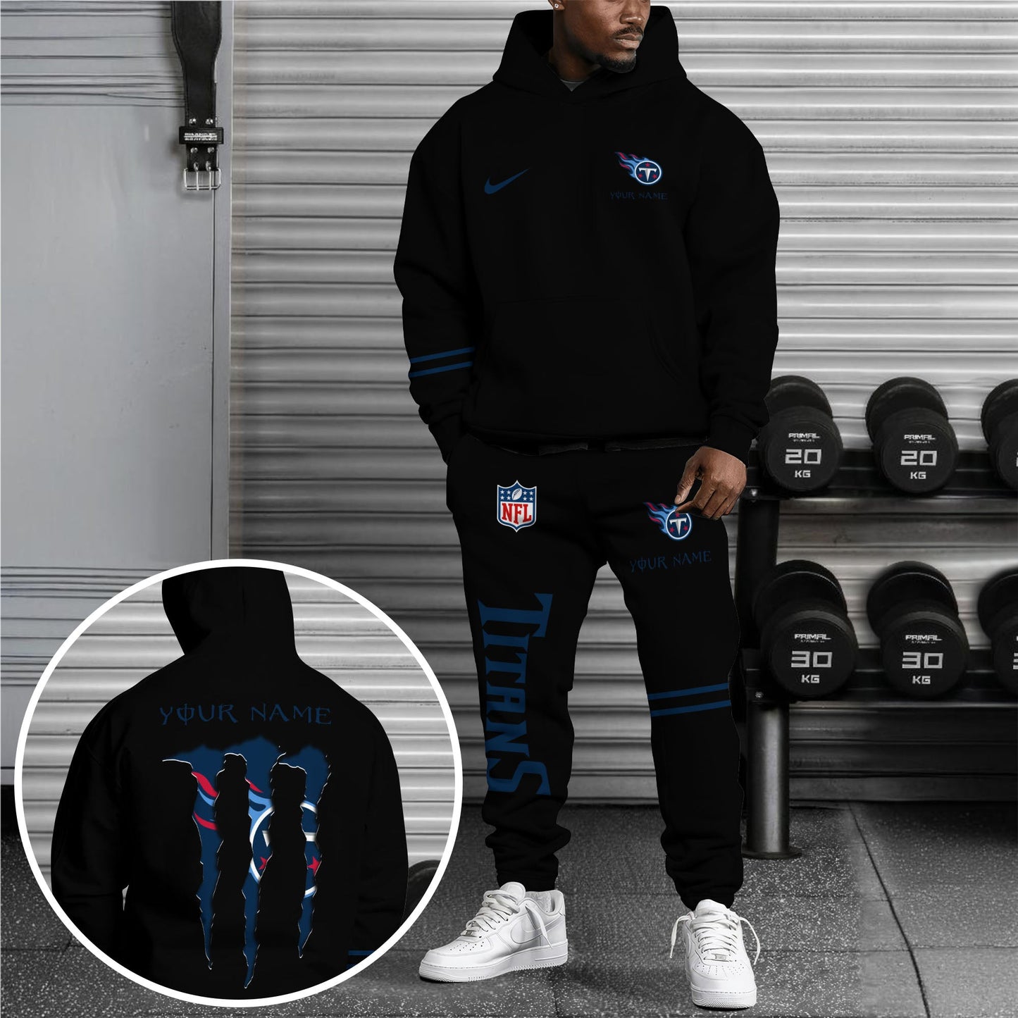 Tennessee Titans Combo Custom Hoodie And Sweatpants, Gift For Sport Fans ETRG-62589