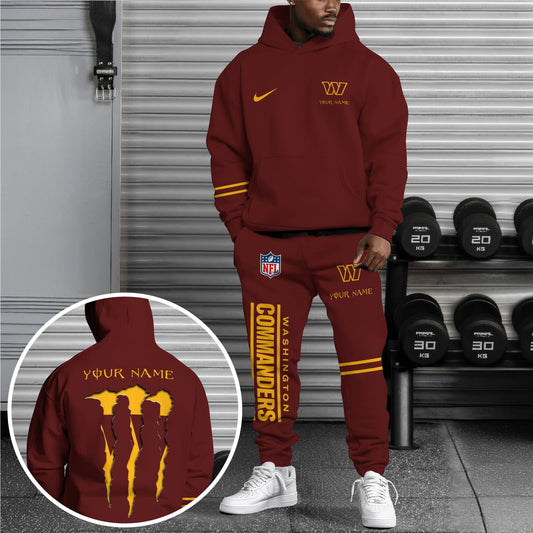 Washington Commanders Combo Hoodie And Sweatpants Custom Name And Choose Color, Gift For Sport Fans ETRG-62589