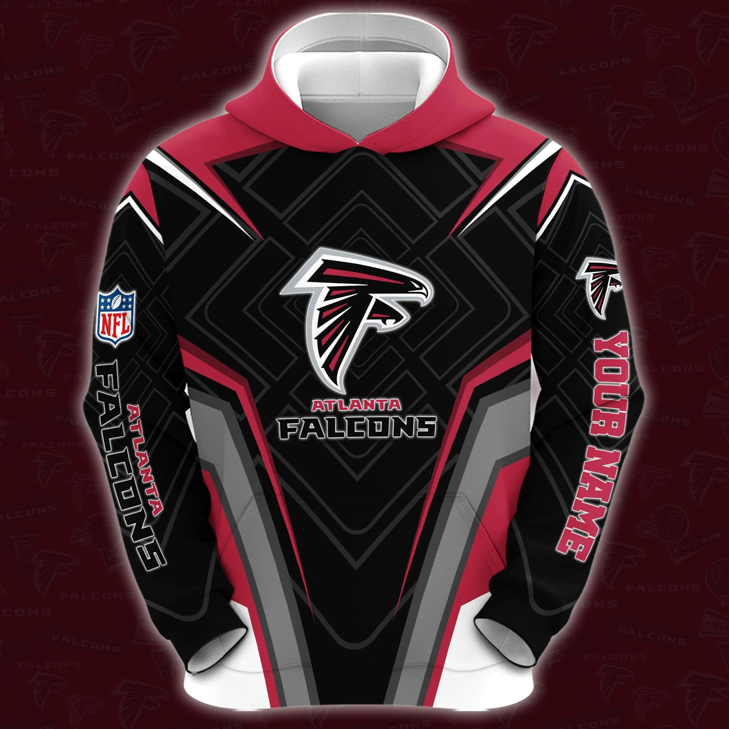 Atlanta Falcons Combo Hoodie And Sweatpants Custom Your Name, Sport Hoodie Sweatpants Set, Sport Gifts For Fans ETRG-62591