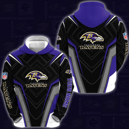 Baltimore Ravens Combo Hoodie And Sweatpants Custom Your Name, Sport Hoodie Sweatpants Set, Sport Gifts For Fans ETRG-62591