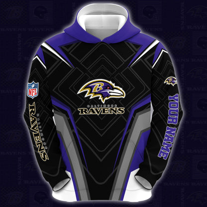Baltimore Ravens Combo Hoodie And Sweatpants Custom Your Name, Sport Hoodie Sweatpants Set, Sport Gifts For Fans ETRG-62591