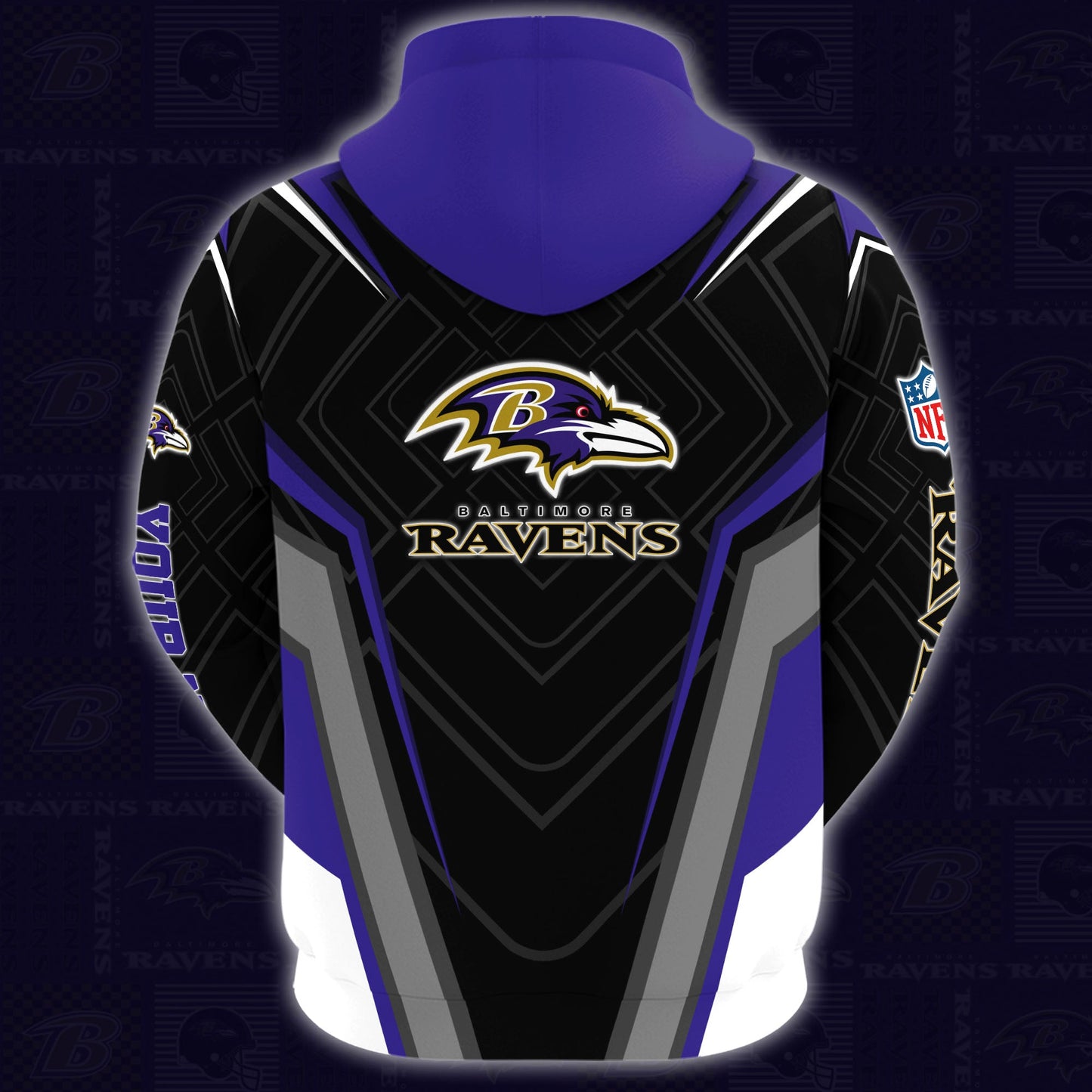 Baltimore Ravens Combo Hoodie And Sweatpants Custom Your Name, Sport Hoodie Sweatpants Set, Sport Gifts For Fans ETRG-62591