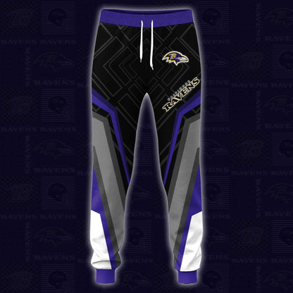 Baltimore Ravens Combo Hoodie And Sweatpants Custom Your Name, Sport Hoodie Sweatpants Set, Sport Gifts For Fans ETRG-62591