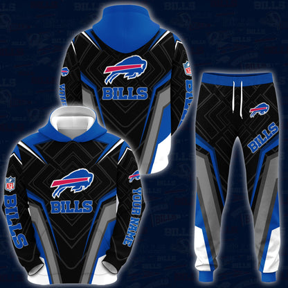 Buffalo Bills Combo Hoodie And Sweatpants Custom Your Name, Sport Hoodie Sweatpants Set, Sport Gifts For Fans ETRG-62591