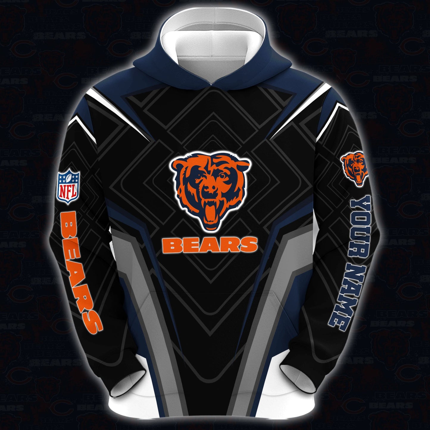 Chicago Bears Combo Hoodie And Sweatpants Custom Your Name, Sport Hoodie Sweatpants Set, Sport Gifts For Fans ETRG-62591