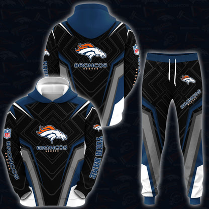 Denver Broncos Combo Hoodie And Sweatpants Custom Your Name, Sport Hoodie Sweatpants Set, Sport Gifts For Fans ETRG-62591