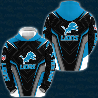 Detroit Lions Combo Hoodie And Sweatpants Custom Your Name, Sport Hoodie Sweatpants Set, Sport Gifts For Fans ETRG-62591