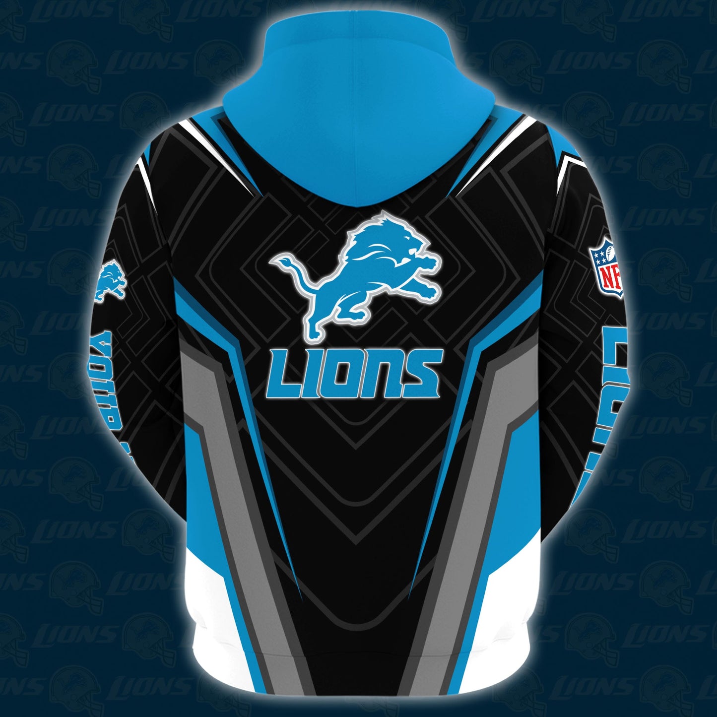 Detroit Lions Combo Hoodie And Sweatpants Custom Your Name, Sport Hoodie Sweatpants Set, Sport Gifts For Fans ETRG-62591