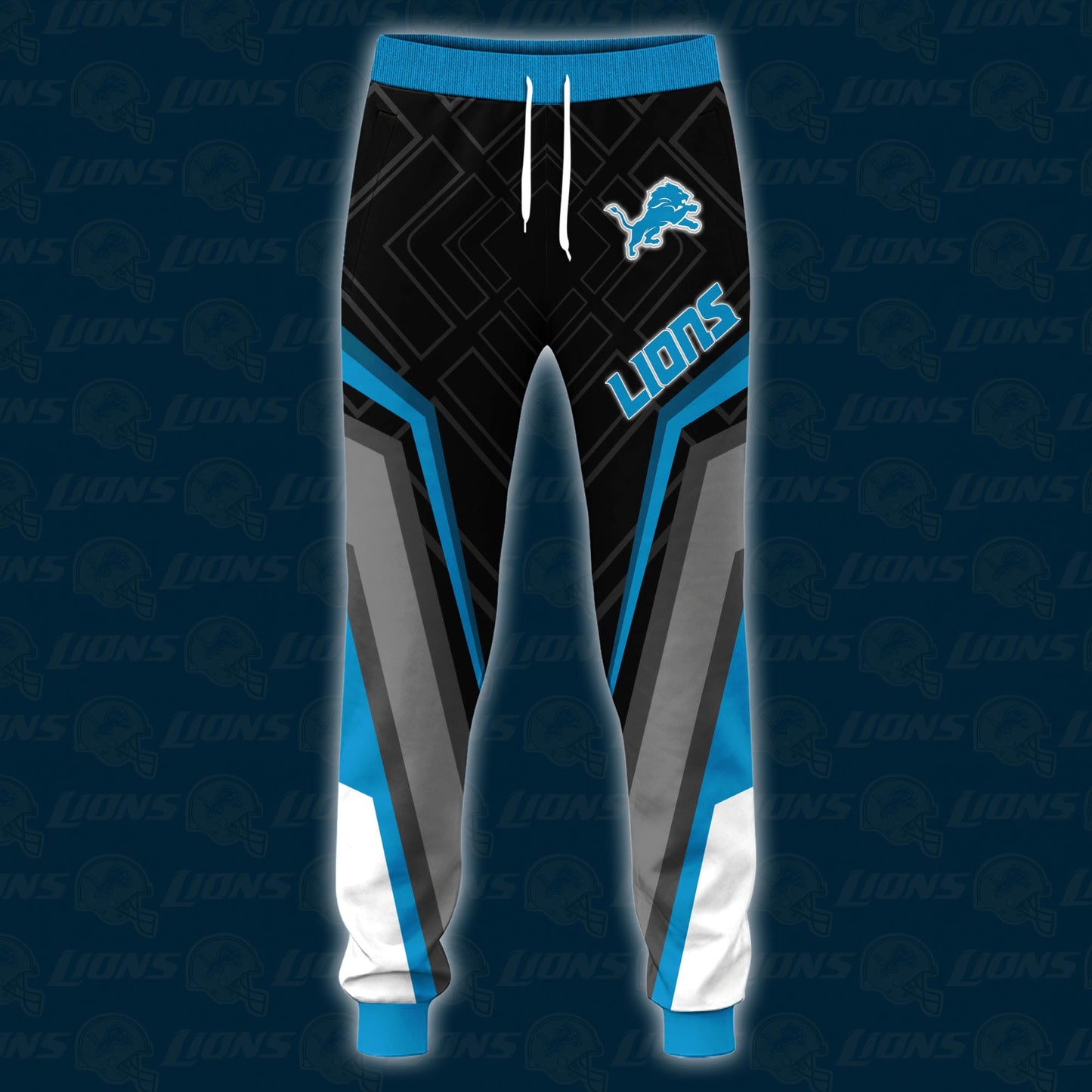 Detroit Lions Combo Hoodie And Sweatpants Custom Your Name, Sport Hoodie Sweatpants Set, Sport Gifts For Fans ETRG-62591