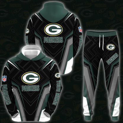 Green Bay Packers Combo Hoodie And Sweatpants Custom Your Name, Sport Hoodie Sweatpants Set, Sport Gifts For Fans ETRG-62591