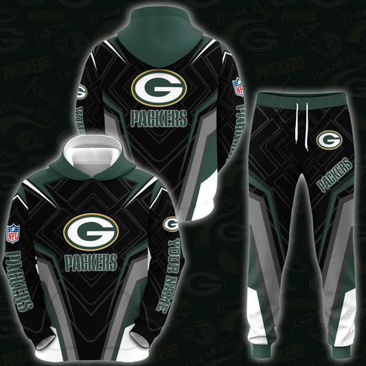 Green Bay Packers Combo Hoodie And Sweatpants Custom Your Name, Sport Hoodie Sweatpants Set, Sport Gifts For Fans ETRG-62591