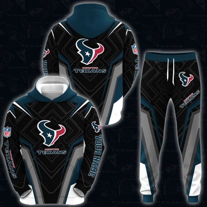 Houston Texans Combo Hoodie And Sweatpants Custom Your Name, Sport Hoodie Sweatpants Set, Sport Gifts For Fans ETRG-62591