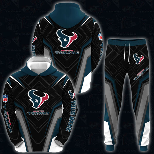 Houston Texans Combo Hoodie And Sweatpants Custom Your Name, Sport Hoodie Sweatpants Set, Sport Gifts For Fans ETRG-62591