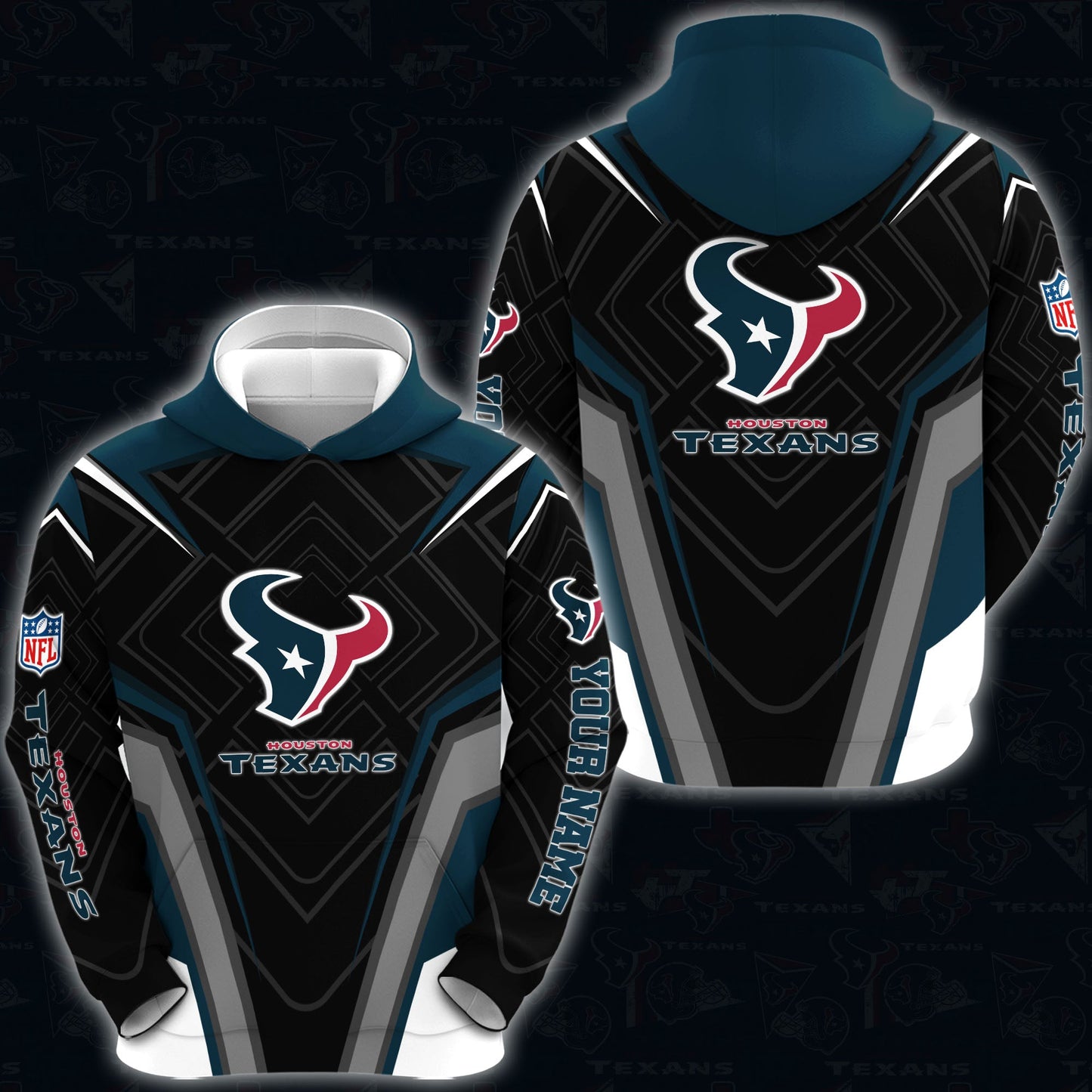 Houston Texans Combo Hoodie And Sweatpants Custom Your Name, Sport Hoodie Sweatpants Set, Sport Gifts For Fans ETRG-62591