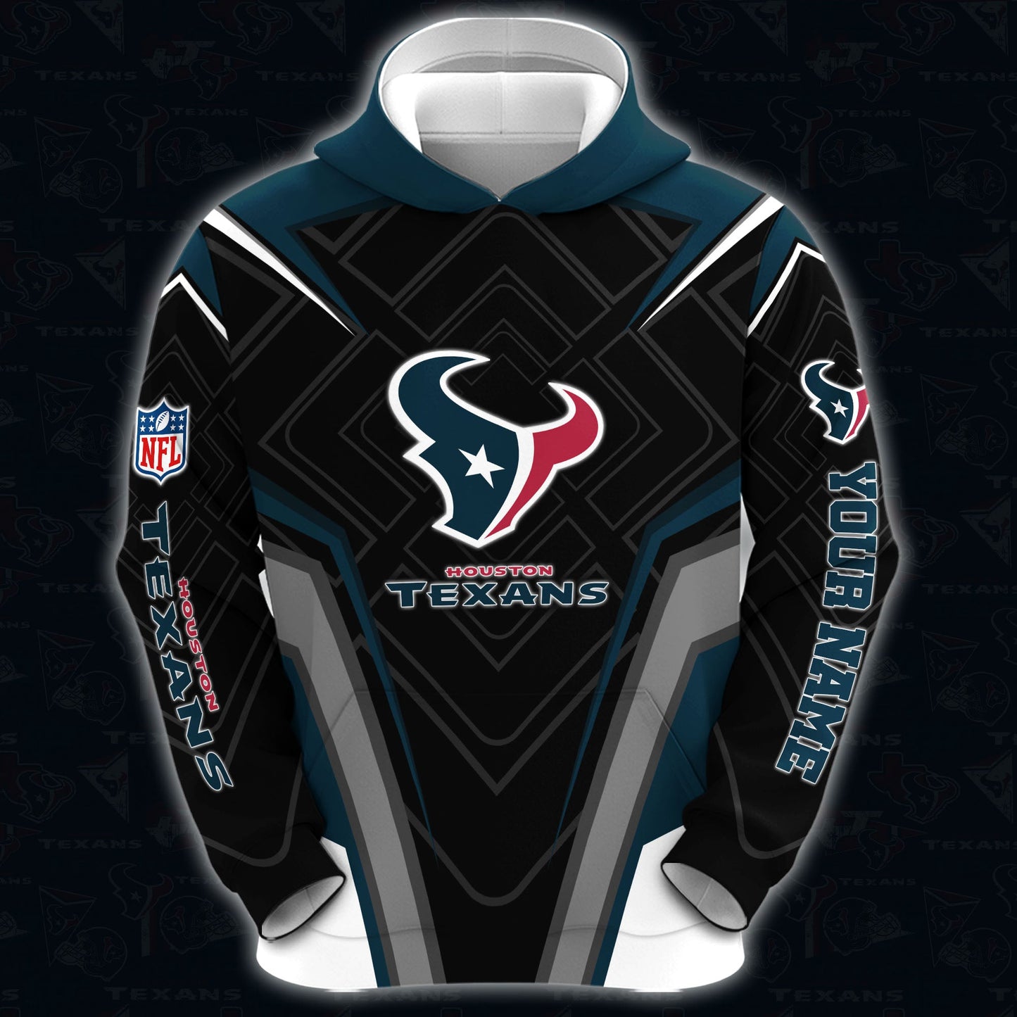 Houston Texans Combo Hoodie And Sweatpants Custom Your Name, Sport Hoodie Sweatpants Set, Sport Gifts For Fans ETRG-62591