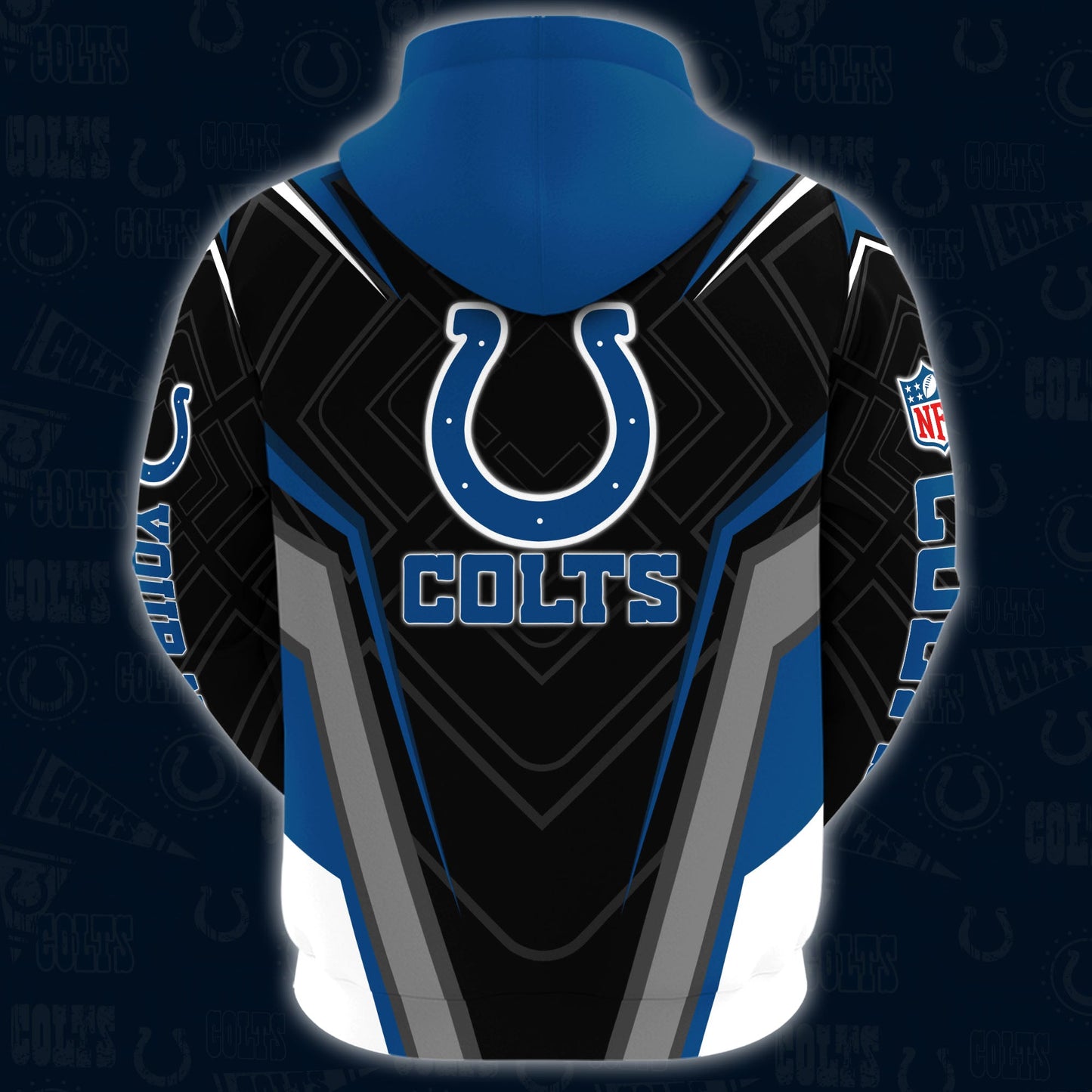 Indianapolis Colts Combo Hoodie And Sweatpants Custom Your Name, Sport Hoodie Sweatpants Set, Sport Gifts For Fans ETRG-62591