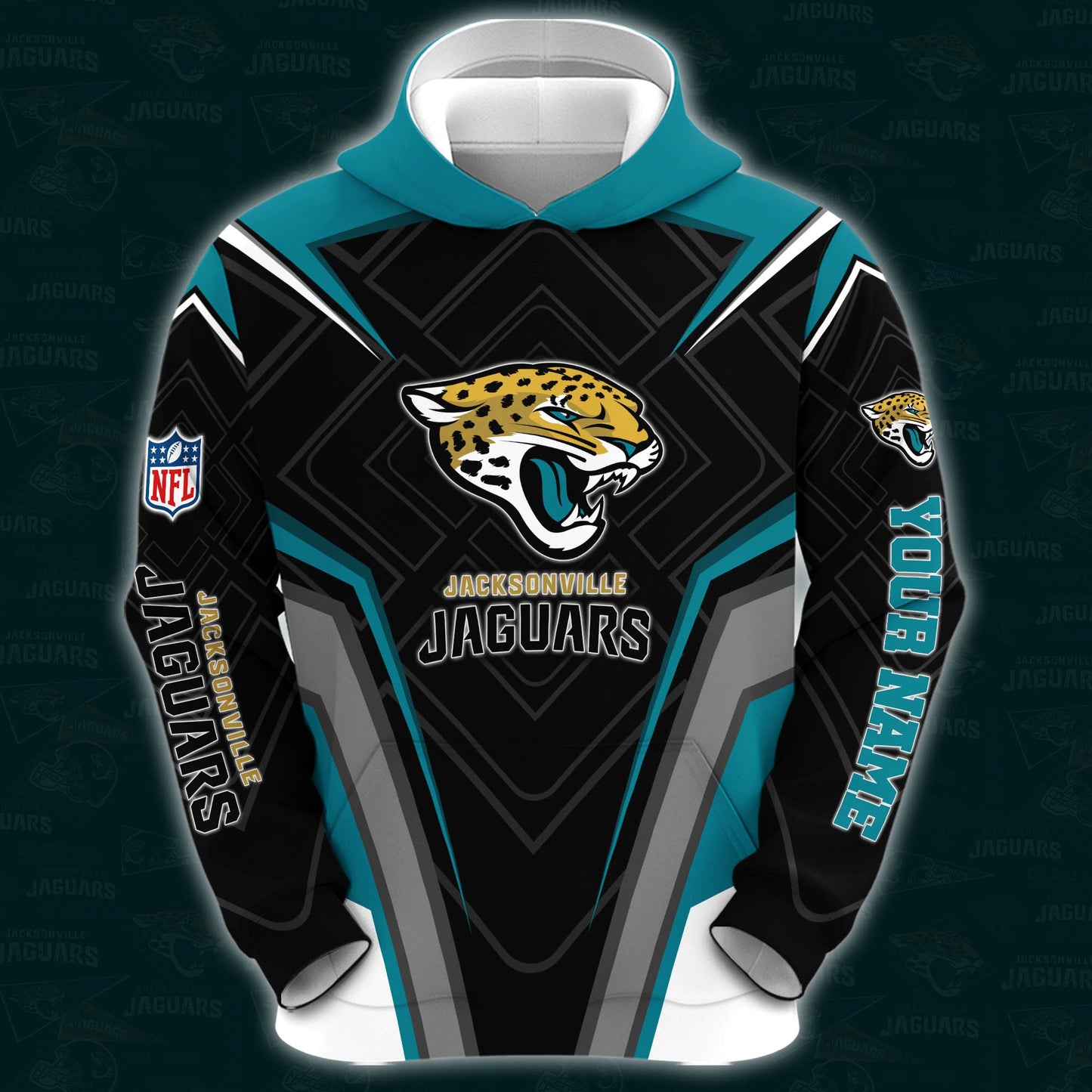 Jacksonville Jaguars Combo Hoodie And Sweatpants Custom Your Name, Sport Hoodie Sweatpants Set, Sport Gifts For Fans ETRG-62591