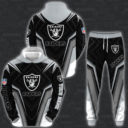 5 Best Selling Las Vegas Raiders Combo Hoodie And Sweatpants Custom Your Name, Sport Hoodie Sweatpants Set, Sport Gifts For Fans ETRG-62591