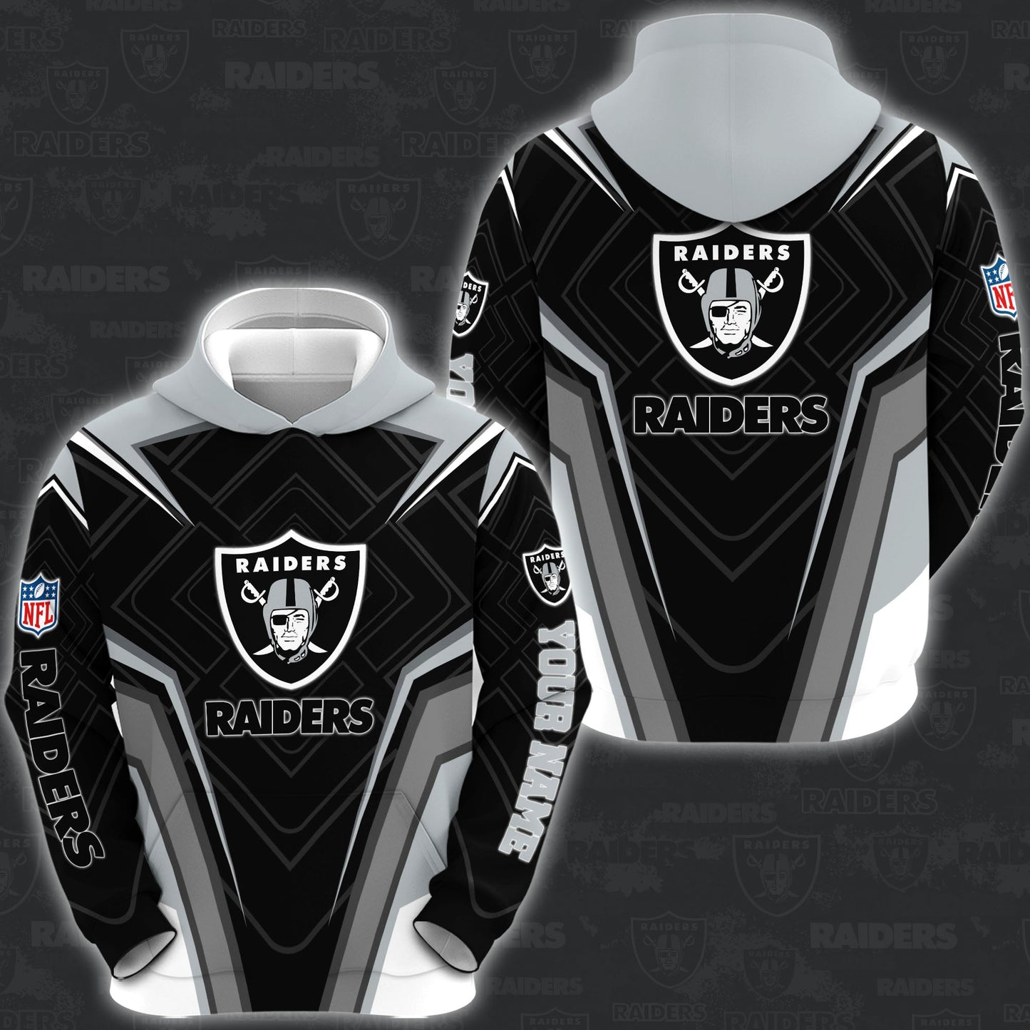 5 Best Selling Las Vegas Raiders Combo Hoodie And Sweatpants Custom Your Name, Sport Hoodie Sweatpants Set, Sport Gifts For Fans ETRG-62591