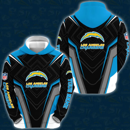 Los Angeles Chargers Combo Hoodie And Sweatpants Custom Your Name, Sport Hoodie Sweatpants Set, Sport Gifts For Fans ETRG-62591